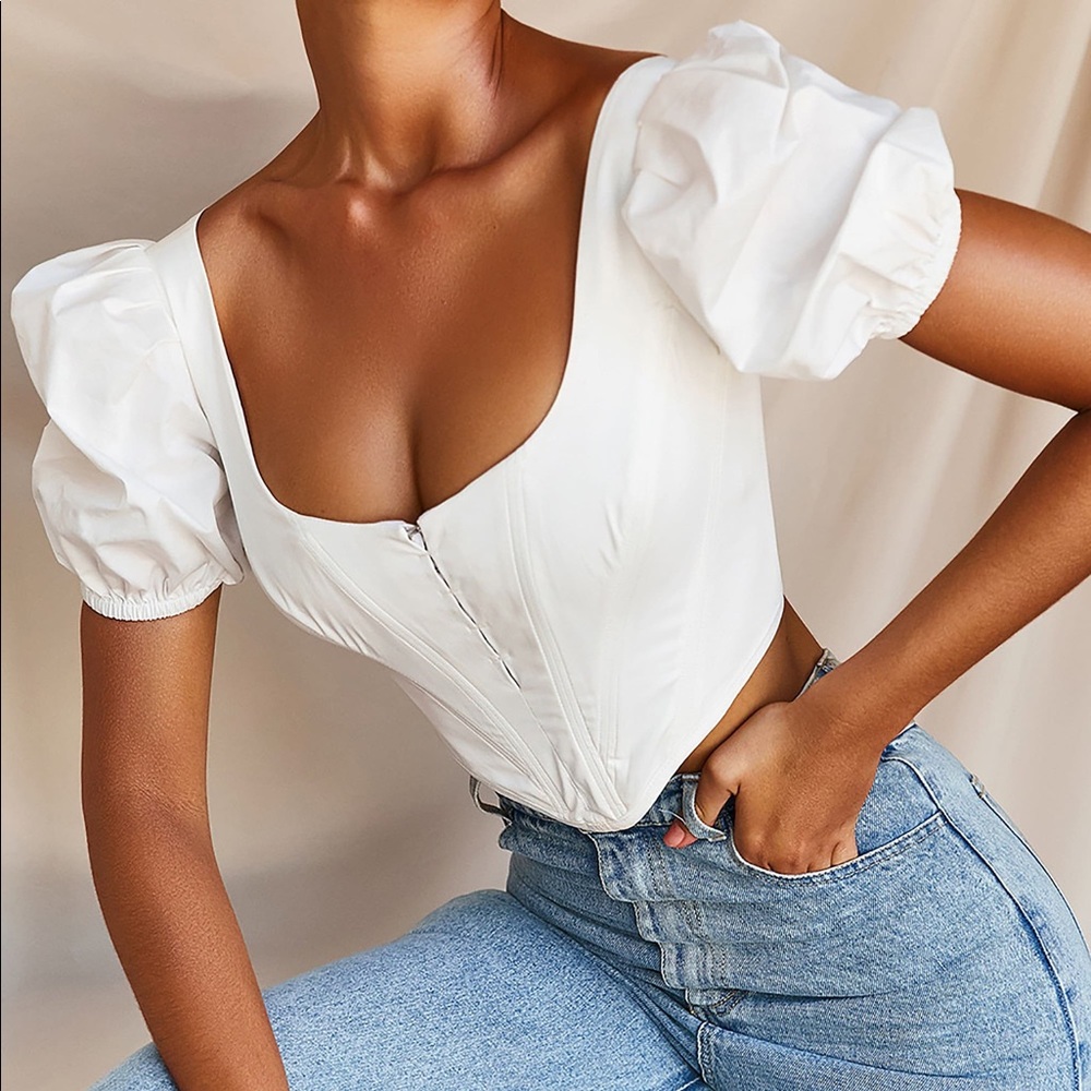White corset top